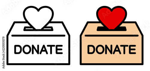 募金箱のアイコン。（Donation box icon.）