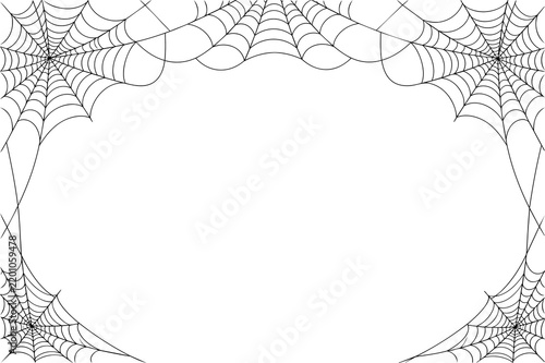 Black and White Spider Web Corner Decorative Coloring Page Design