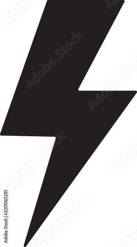 Black lightning bolt silhouette vector set with sharp thunder shapes for energy, electricity, Thunder bolt icon flat outline in black.  Thunder lightning bolt icon set featuring electric power flash s