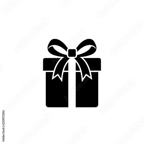 Gift Box Icon with Decorative Bow