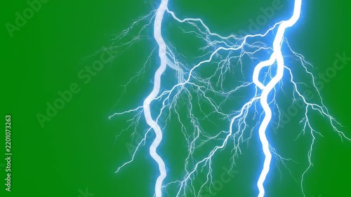 Energetic blue lightning strikes illuminating a dark stormy sky during a powerful atmospheric phenomenon