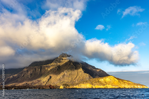 The rugged landscapes of Isabela Island in the Galápagos Islands archipelago. Punta Vicente Roca (Vicente Rock Point) located on the southeast coast of Isabela Island
