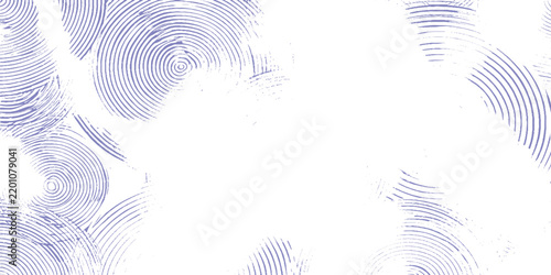 Periwinkle blue concentric circular patterns on a white grunge background