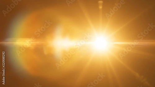 Golden Light Streaks and Lens Flares Abstract Motion Background with Cinematic Glow