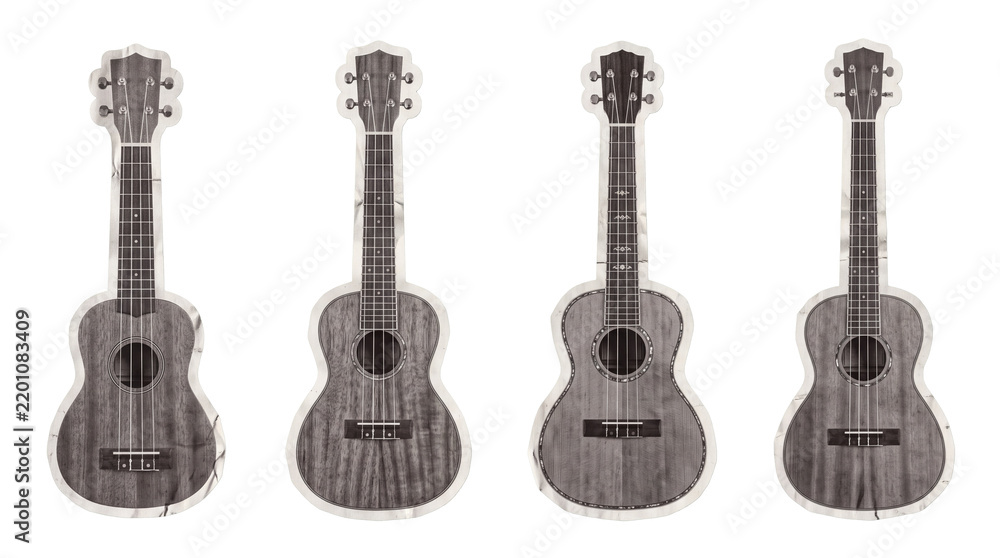 Obraz premium ukulele , newspaper collage cutout set PNG