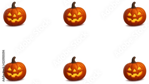 Glowing Jack O Lantern Pumpkin Border Overlay with Blank Space for Halloween Party Video