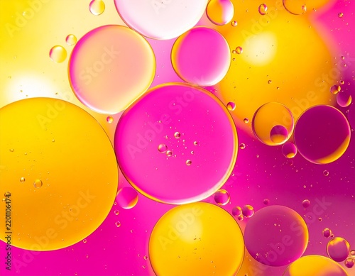 Vibrant liquid bubbles abstract background macro shot
