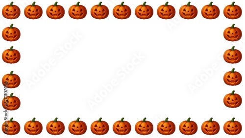 Animated Jack O Lantern Pumpkin Border Frame Overlay with Open Space for Halloween Party Banner