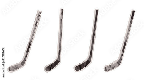 hockey stick , newspaper collage cutout set PNG