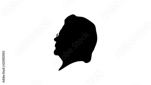 Stephen King portrait, black isolated vector silhouette