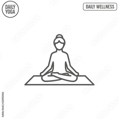 Woman Sitting in Yoga Pose.