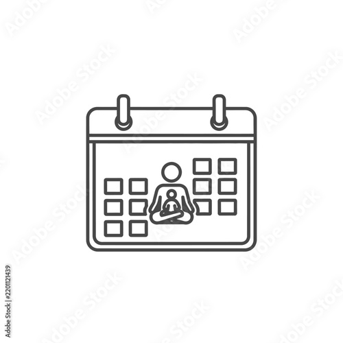 Yoga Calendar Icon Design Element.
