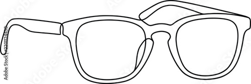 Continuous single line drawing of eyeglasses