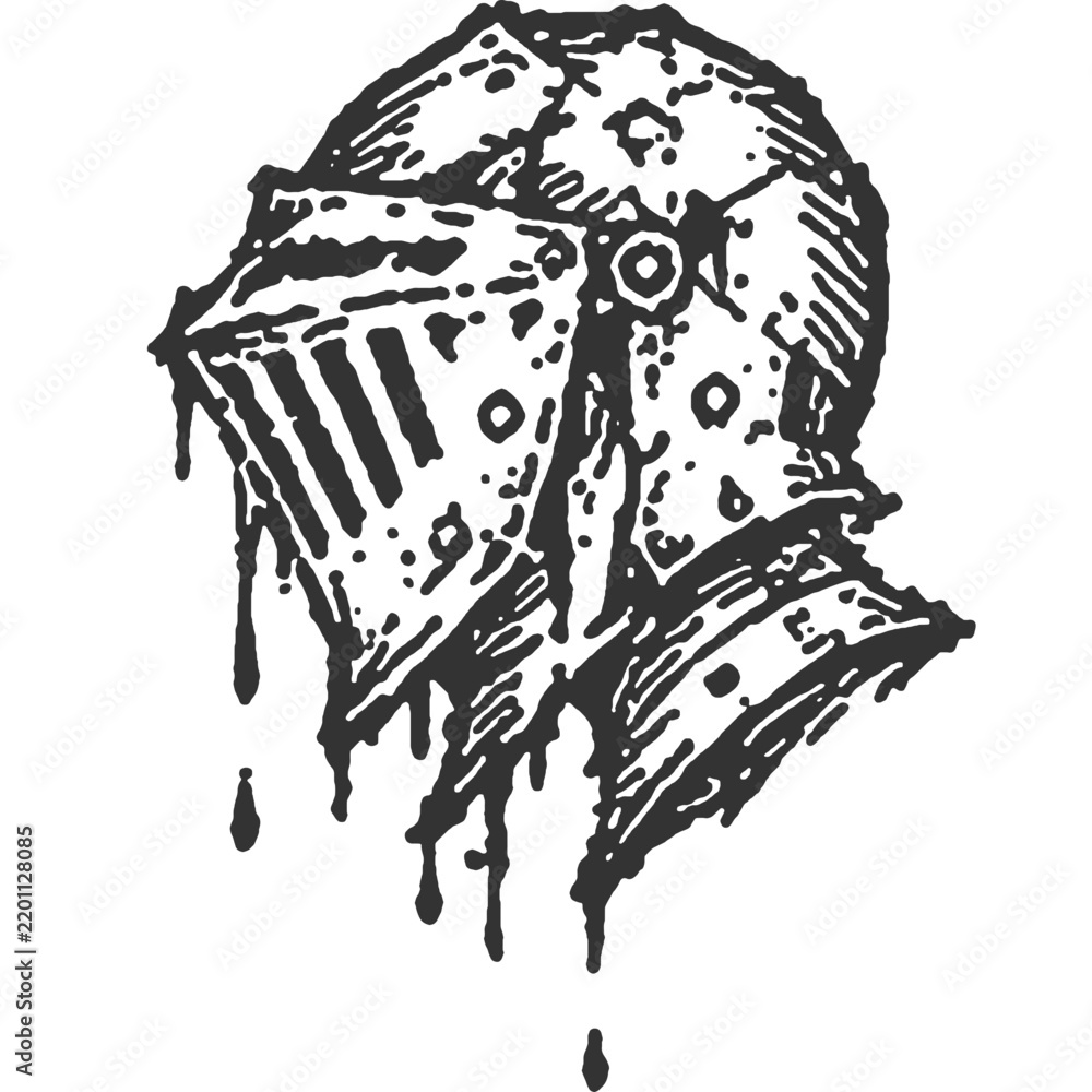 Fototapeta premium The Ruins Between Us Vintage Illustration Vector