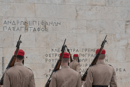 Fotografía Athens Greece Syntagma Guards Soldiers Tomb Memorial Ceremony Military Tourism