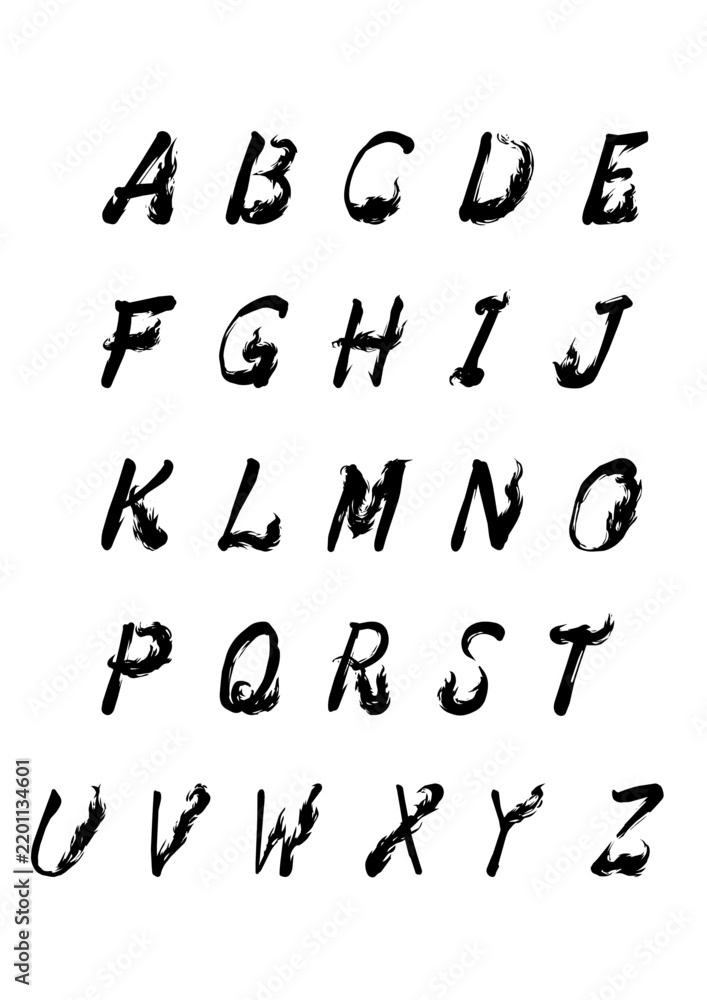 Fototapeta premium [Vector] Fire Flame Alphabet A to Z Font Vector for T-shirt and Logo Design