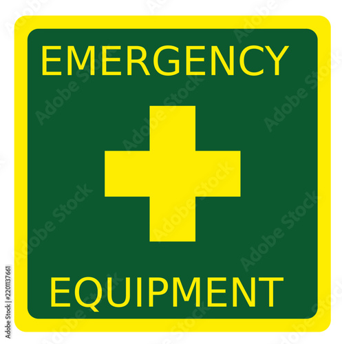 Emergency equipment floor Safety Signs square