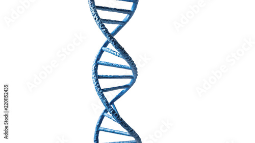 Blue model of human DNA double helix isolated on transparent background