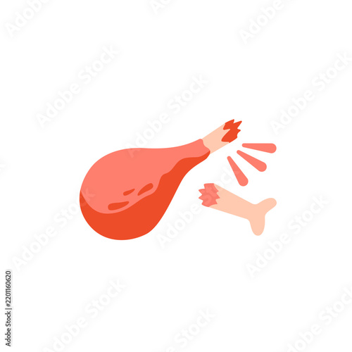 Empty State Chicken Leg Icon Flat Vector Illustration