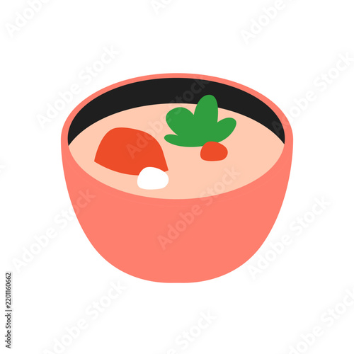 Bowl of Soup Flat Vector Illustration - Hot Meal Icon