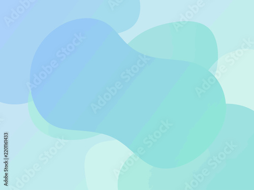 Minimalist Soft Cyan and Sky Blue Liquid Fluid Blob Shapes