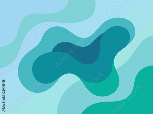 Abstract Deep Teal and Aqua Blue Multi-Layer Fluid Background