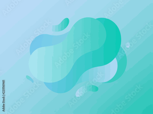 Floating Aqua Green and Cyan Liquid Fluid Shapes Background