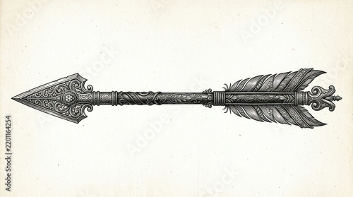 Ornate arrow symbol vector illustration design