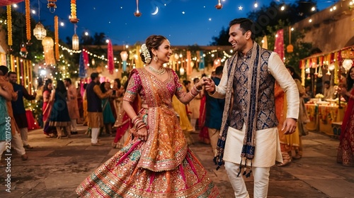 Vibrant Navratri Garba Celebration With Gujarati Couple