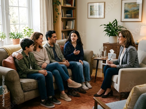 Family Therapy Session with Teenagers