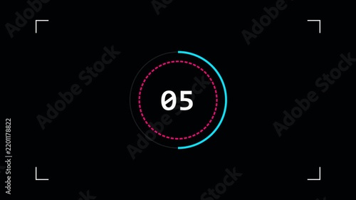 Minimalist digital countdown timer on black background
