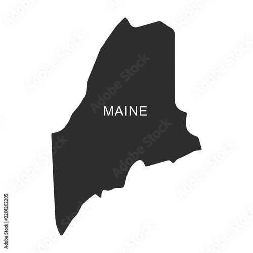 Maine State Map Vector Silhouette
