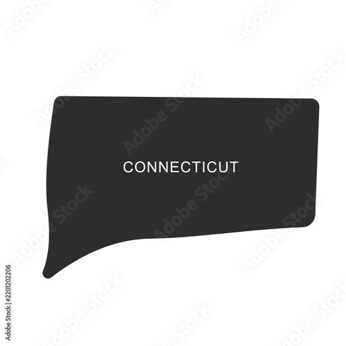 Connecticut State Map Vector Silhouette