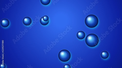 Azure metaballs orbit and coalesce in a seamless looping animation on a dark background metaball liquid