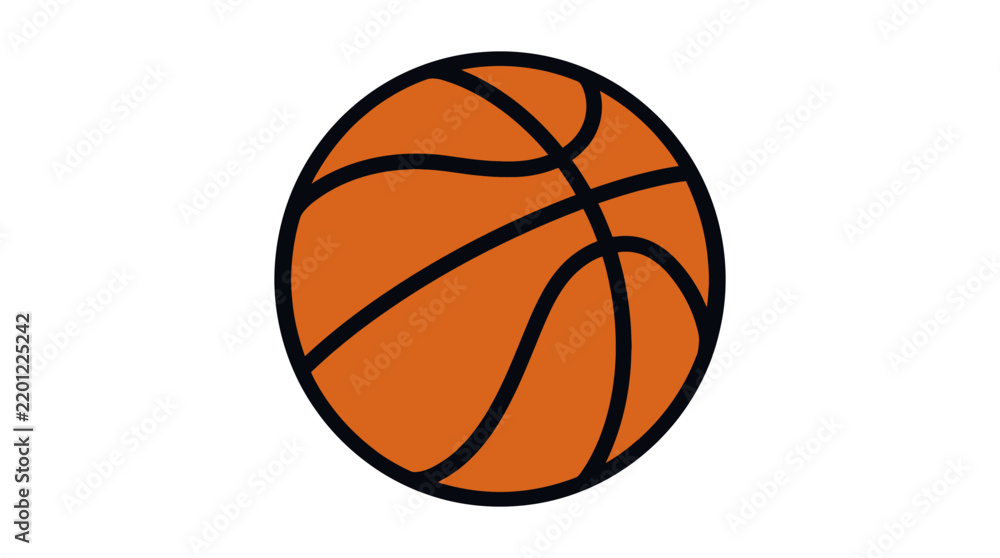 Fototapeta premium Flat Vector Illustration of a Basketball Icon