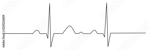 Obraz na plátne Heartbeat, ecg, pulse diagram line