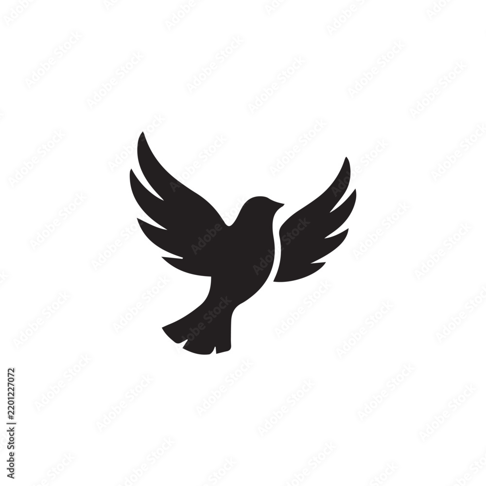 Fototapeta premium Bird Animal Solid Black Vector Icon