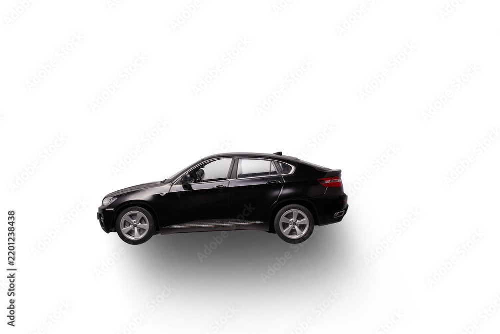 Obraz premium Black luxury suv coupe car on transparent background