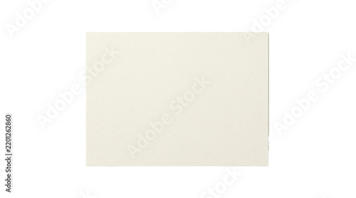 Blank rectangular ivory paper card sheet isolated on transparent background