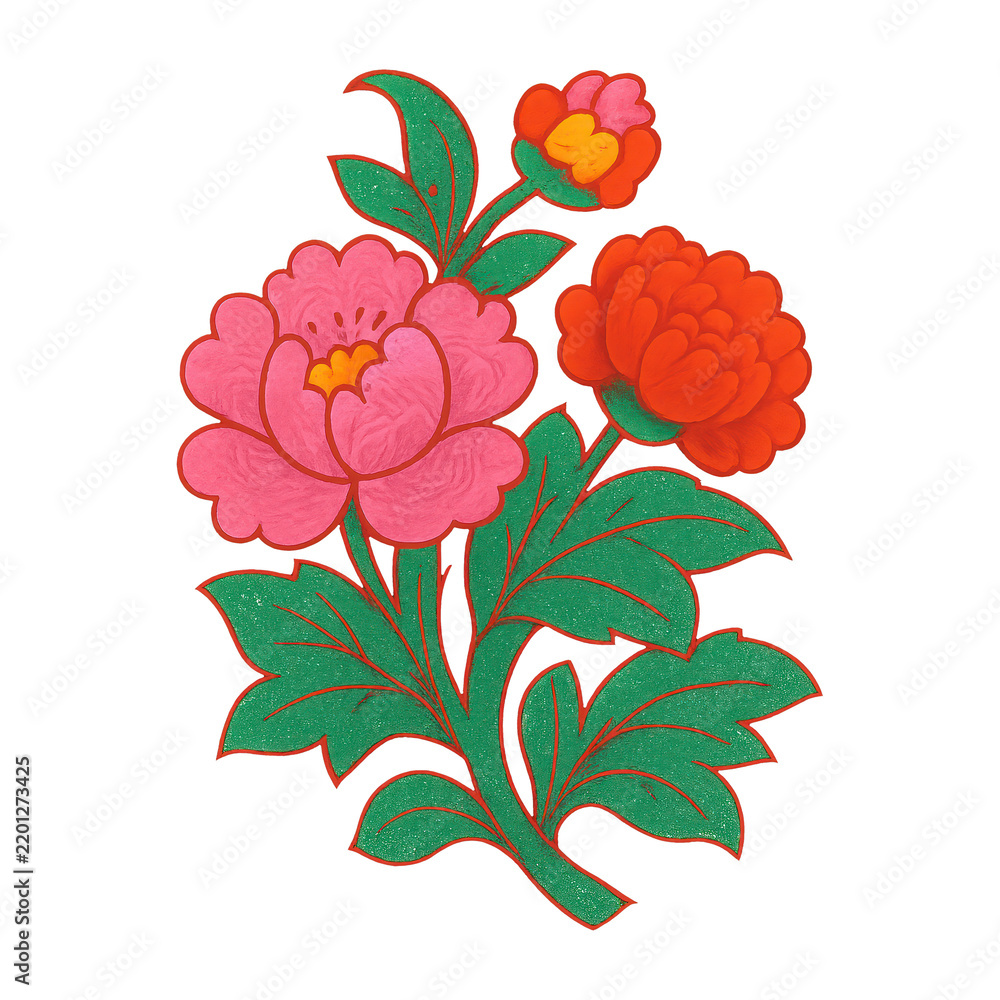 Obraz premium PNG Vibrant floral illustration PNG