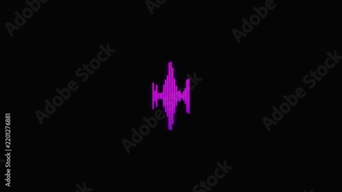 Abstract purple sound wave on black background