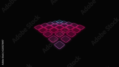 Futuristic glowing geometric pattern on black background