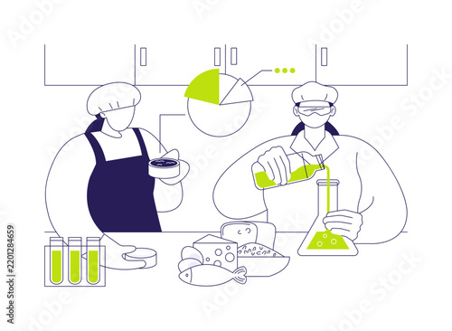 Food sciences and technologies isolated cartoon vector illustrations.