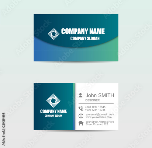 Blue business cards template