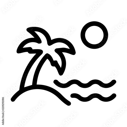 beach outlline icon simple landscape