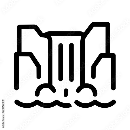 waterfall outline icon symbol simple
