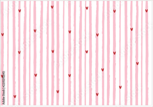 Pink heart seamless stripe pattern vector design.