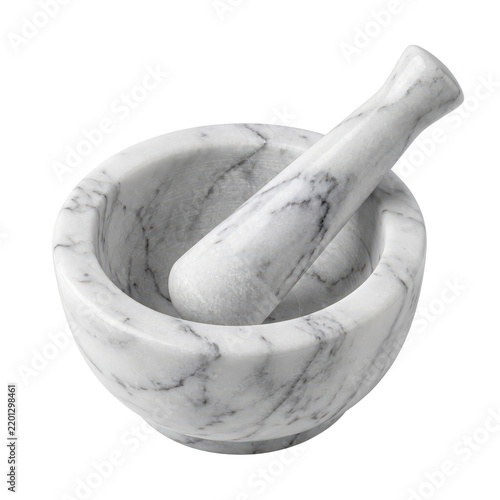 фотографія Polished White Marble Mortar and Pestle for Culinary and Apothecary Use