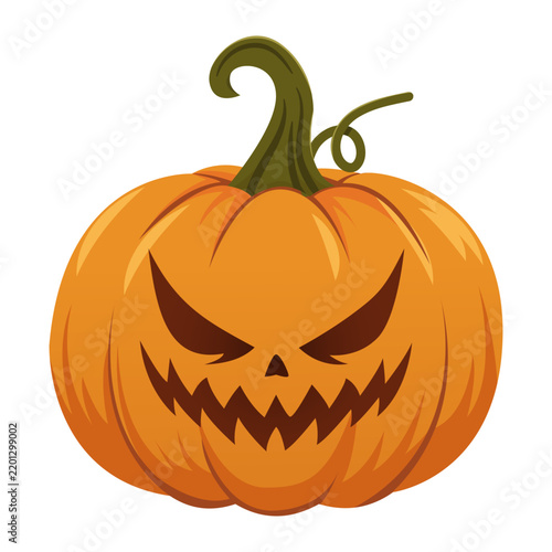 Spooky jack o lantern illustration on transparent background