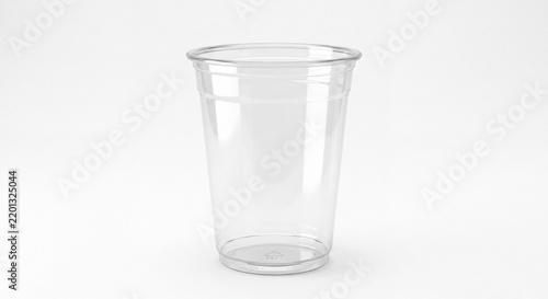 Empty Clear Plastic Takeaway Beverage Cup Mockup
